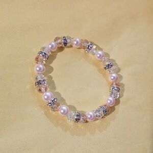 Crystal and Pearl Beaded Bracelet- NWOT